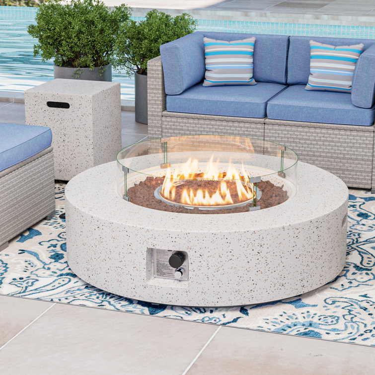 Outdoor concrete deals propane fire pit